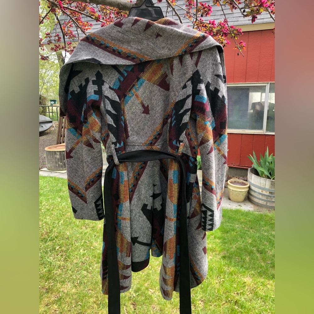 American Rag Multicolor Geometric Trench Coat - Picture 2 of 2